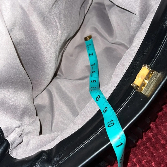 Sondra Roberts Luxury Bamboo  handle pleated vegan leather Large tote bag - Picture 9 of 17